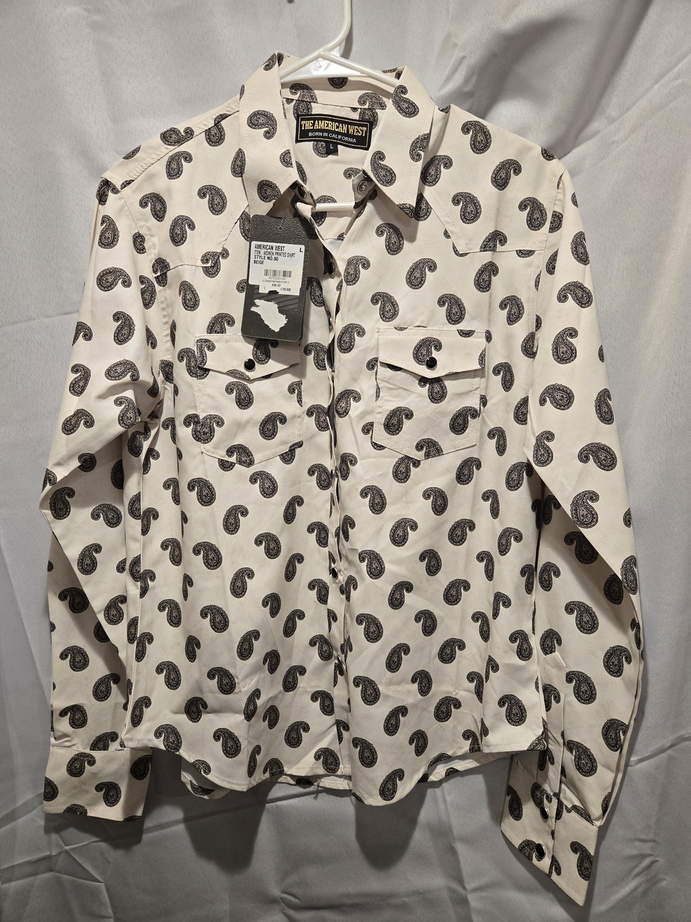 American West Women's Cream Paisley Button-Up Western Shirt